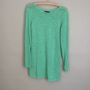 Rachel Zoe Green Cable Knit Long Sweater, Sz L